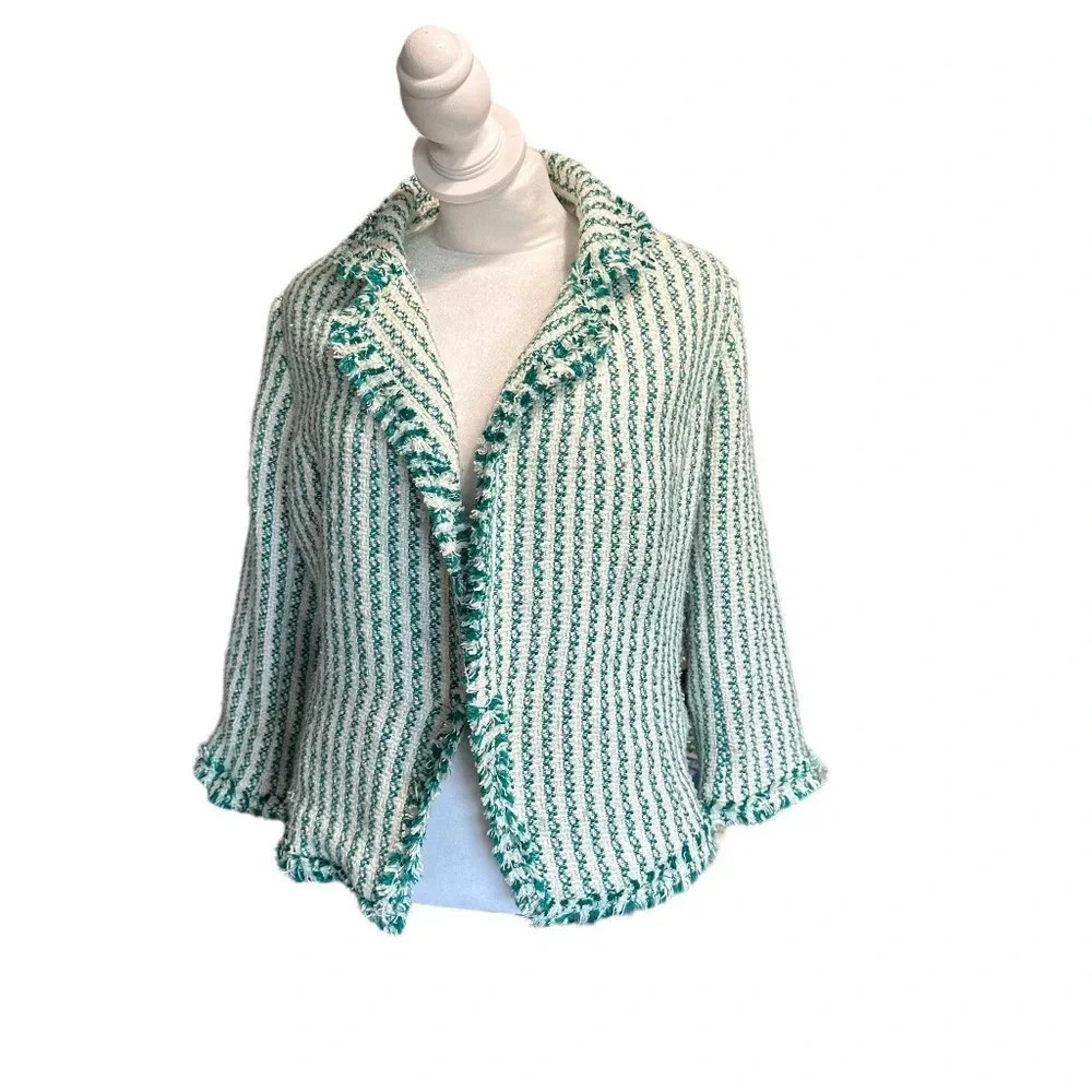 G By Giuliana Green & White Women's Business Blazer - Size Small